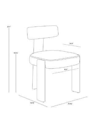 Modern European furniture - Oak Framed 3-Legged Dining Chairs (2) - www.oroa.com
