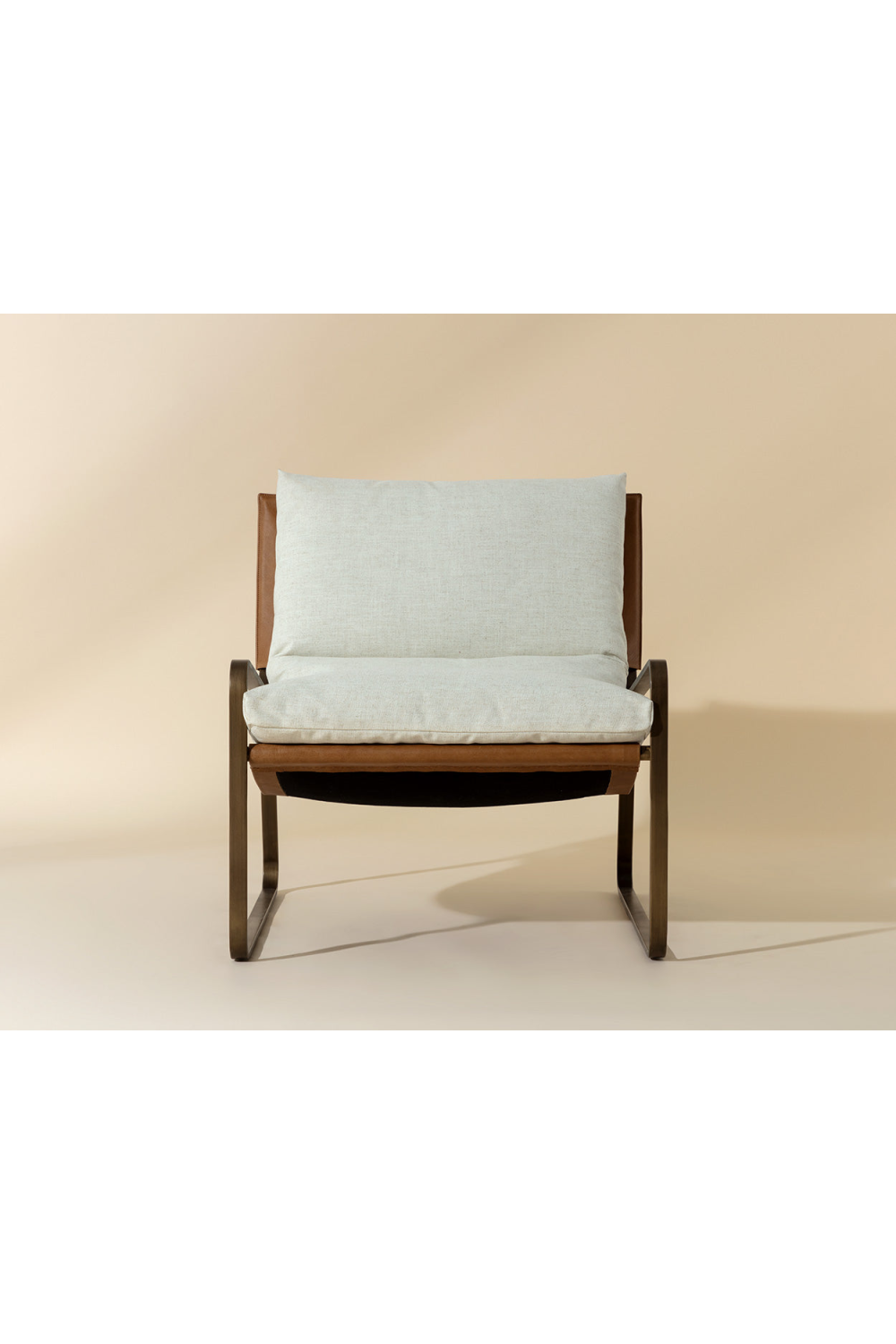 Modern European furniture - White Linen Scooped Lounge Chair - www.oroa.com