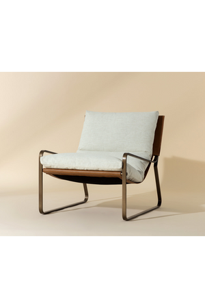 Modern European furniture - White Linen Scooped Lounge Chair - www.oroa.com