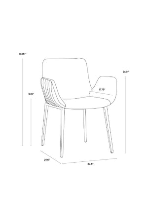 Modern European furniture - Leather Look Scooped Dining Armchair - www.oroa.com