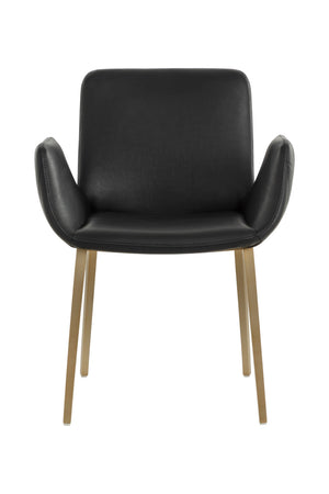 Modern European furniture - Leather Look Scooped Dining Armchair - www.oroa.com