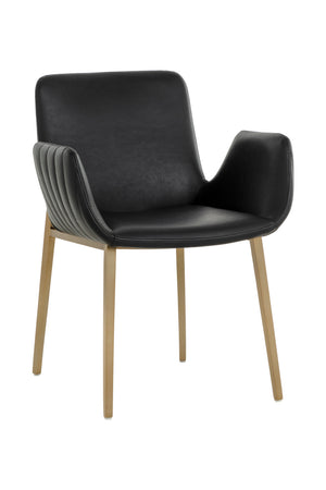 Modern European furniture - Leather Look Scooped Dining Armchair - www.oroa.com