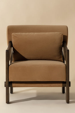 Modern European furniture - Brown Fabric Lounge Chair - www.oroa.com