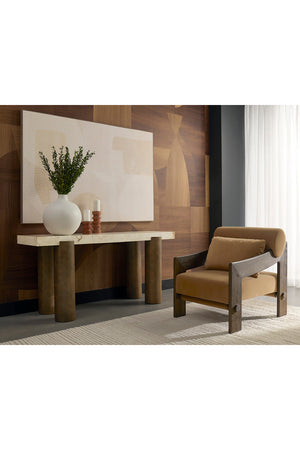 Modern European furniture - Brown Fabric Lounge Chair - www.oroa.com