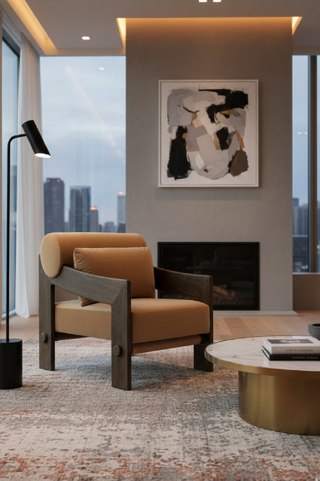 Brown Fabric Lounge Chair | Splendido Reizo | Oroa.com