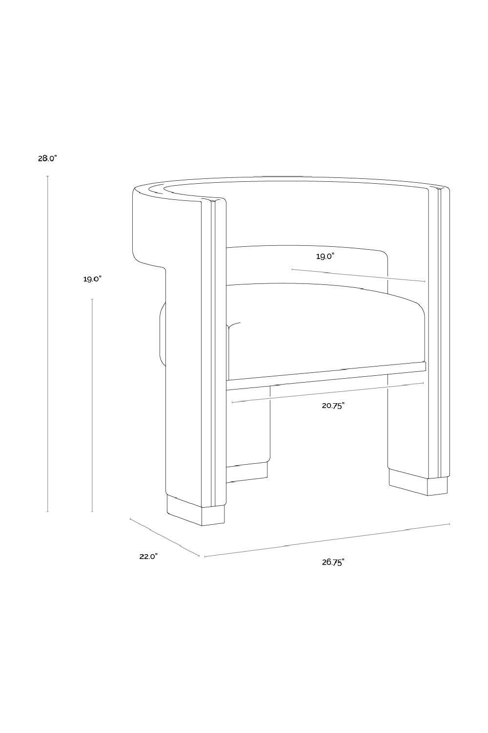   Modern European furniture - Curved 3-Legged Dining Chair - www.oroa.com | Oroa.com