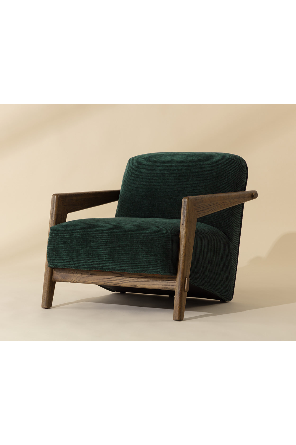 Modern European furniture - Brown Oak Framed Lounge Chair - www.oroa.com