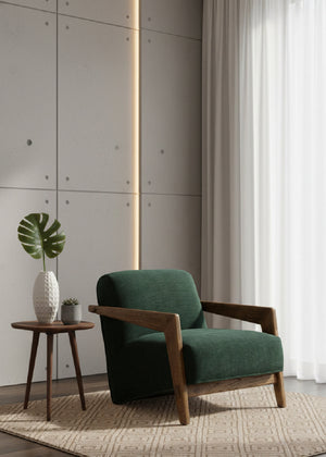 Modern European furniture - Brown Oak Framed Lounge Chair - www.oroa.com
