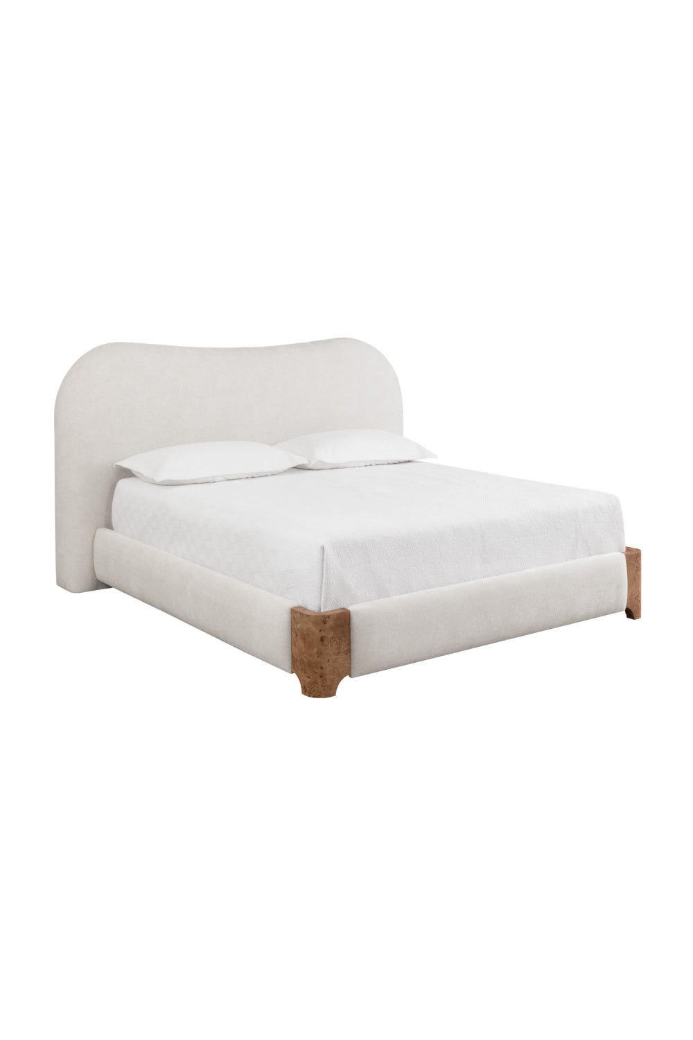 Modern European furniture - White Curved King Bed - www.oroa.com