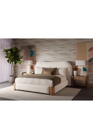 Modern European furniture - White Curved King Bed - www.oroa.com