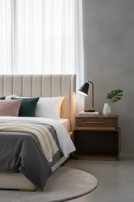 Brown Oak 1-Drawer Nightstand | Splendido Taro | Oroa.com