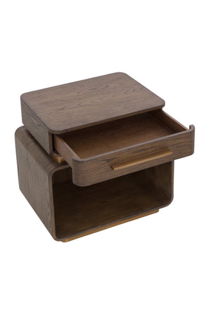 Brown Oak 1-Drawer Nightstand | Splendido Taro | Oroa.com