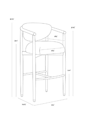   Modern European furniture - Solid Oak Framed Bar Stool - www.oroa.com | Oroa.com