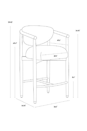 Modern European furniture - Oak Framed Counter Stool - www.oroa.com