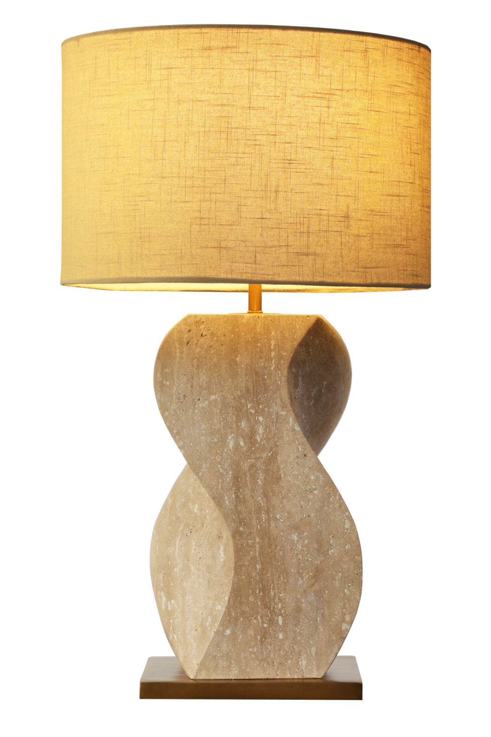 Wavy Travertine Base Table Lamp | Splendido Anusha | Oroa.com