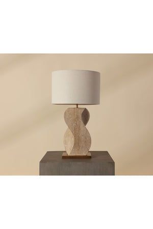 Wavy Travertine Base Table Lamp | Splendido Anusha | Oroa.com