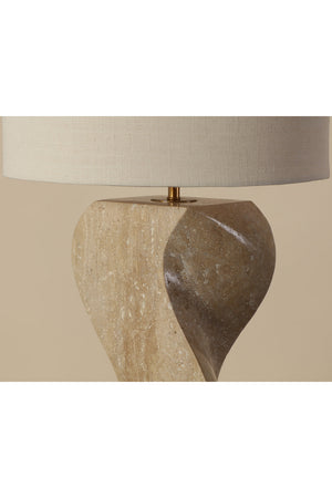 Wavy Travertine Base Table Lamp | Splendido Anusha | Oroa.com