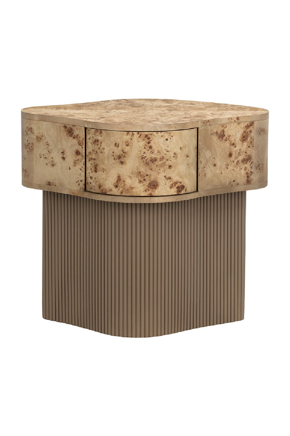 Freeform Burl Veneer Nightstand | Splendido Fern | Oroa.com