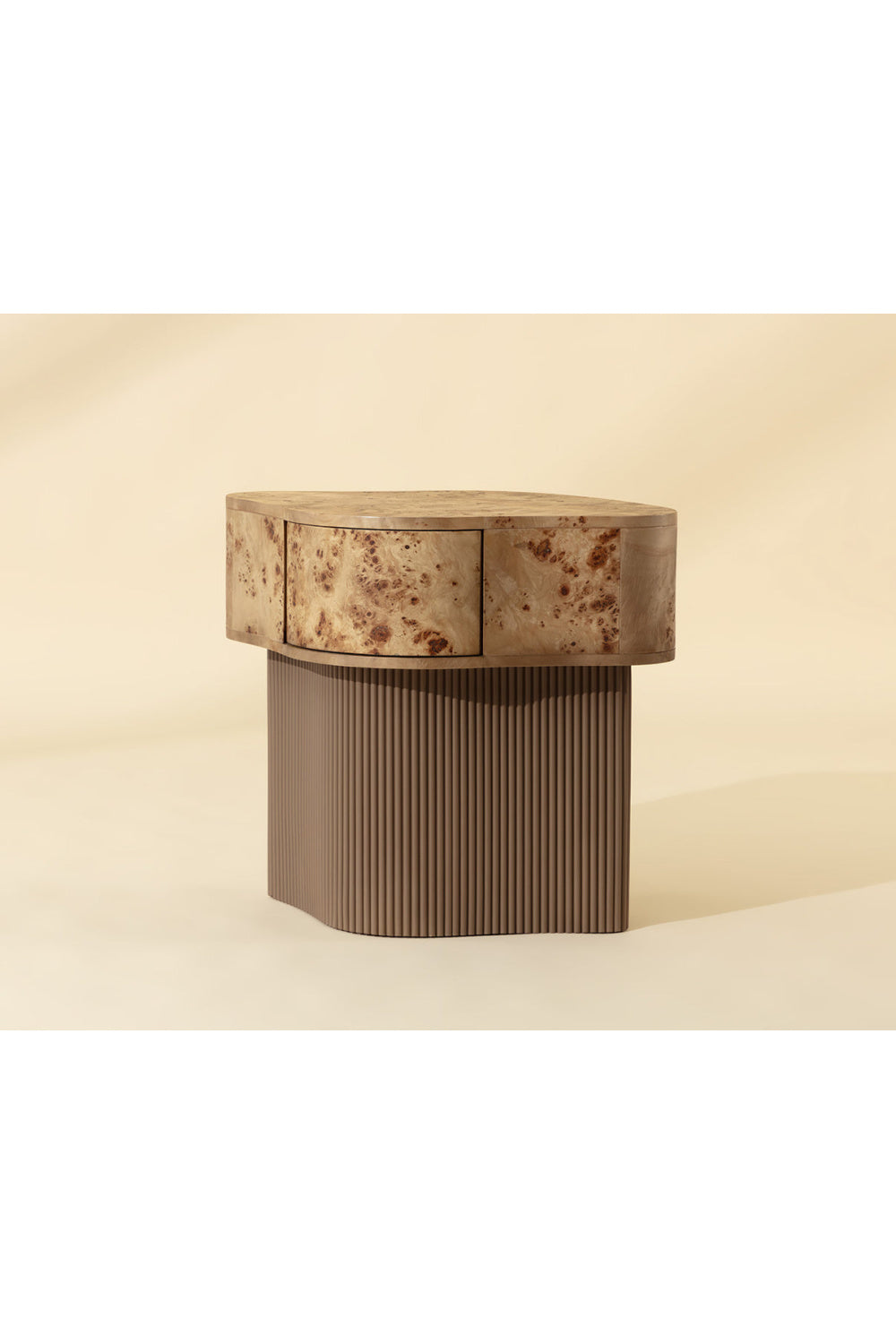 Freeform Burl Veneer Nightstand | Splendido Fern | Oroa.com