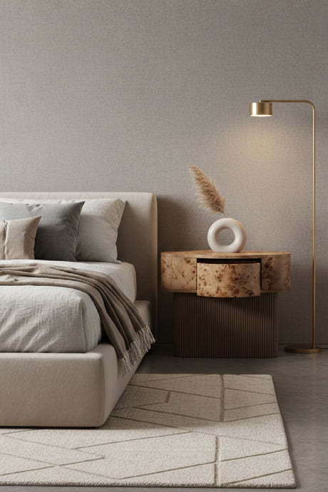 Freeform Burl Veneer Nightstand | Splendido Fern | Oroa.com