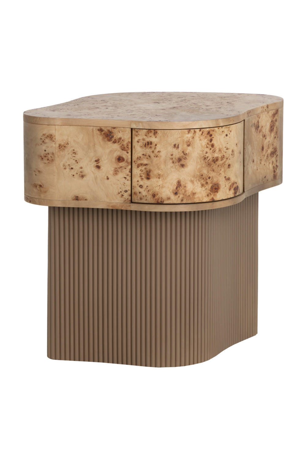 Freeform Burl Veneer Nightstand | Splendido Fern | Oroa.com