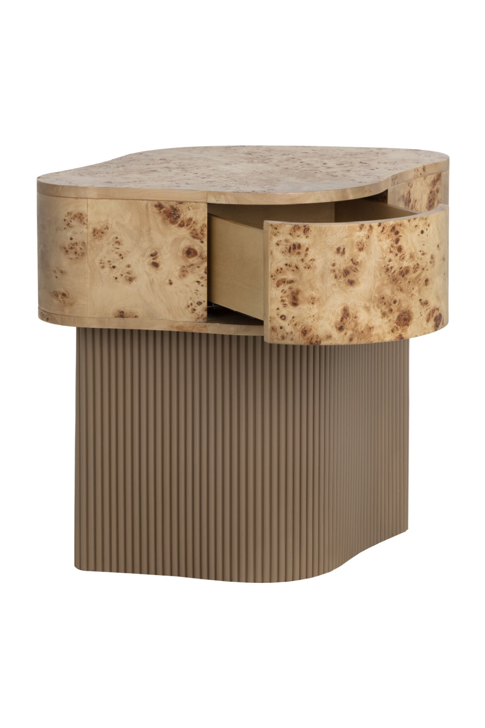 Freeform Burl Veneer Nightstand | Splendido Fern | Oroa.com