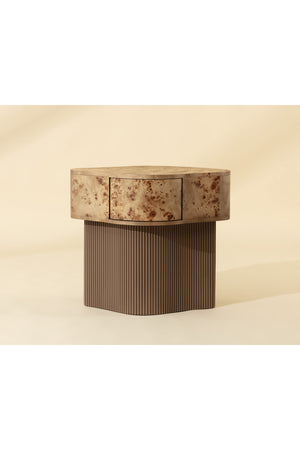Freeform Burl Veneer Nightstand | Splendido Fern | Oroa.com