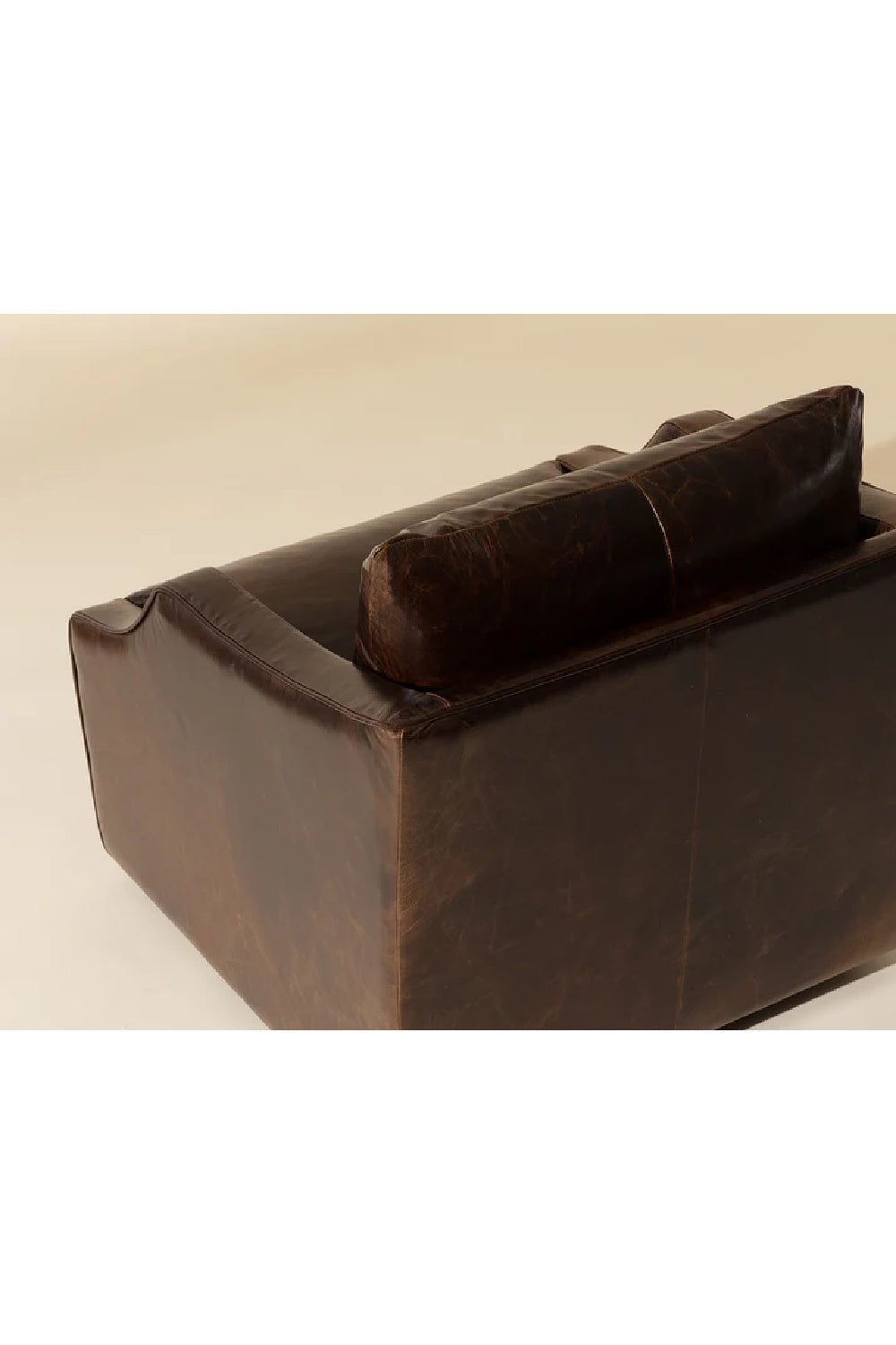 Modern European furniture - Leather Sloped-Arm Swivel Lounge Chair - www.oroa.com