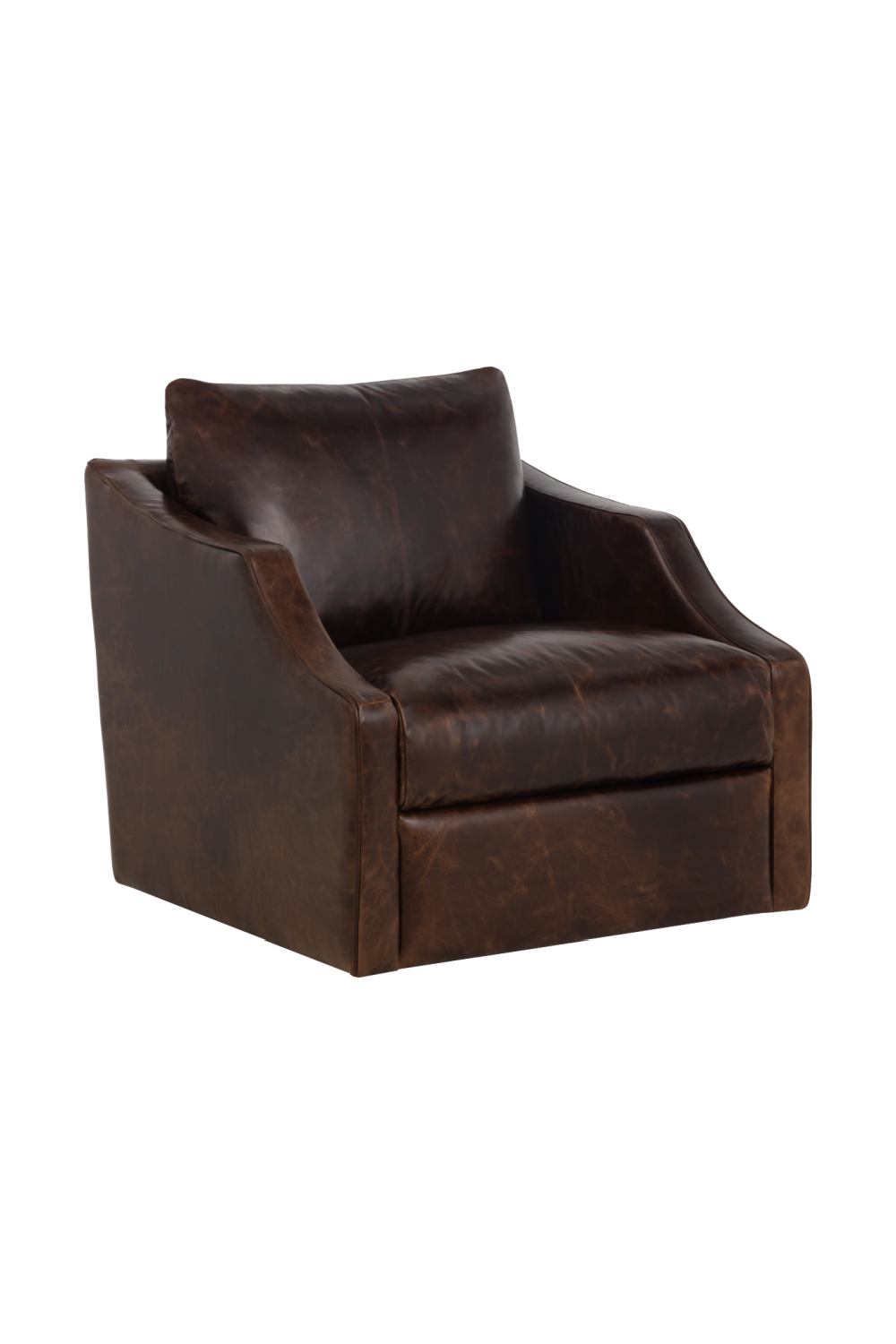 Modern European furniture - Leather Sloped-Arm Swivel Lounge Chair - www.oroa.com