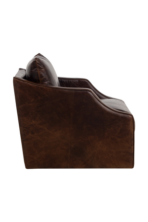Modern European furniture - Leather Sloped-Arm Swivel Lounge Chair - www.oroa.com