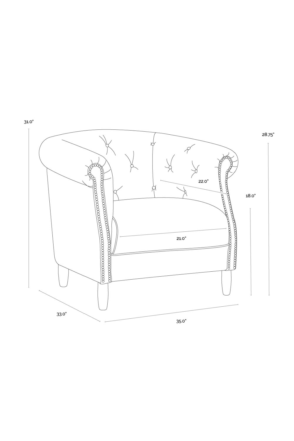 Modern European furniture - Leather Chesterfield Lounge Chair - www.oroa.com