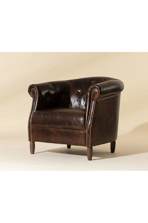 Modern European furniture - Leather Chesterfield Lounge Chair - www.oroa.com