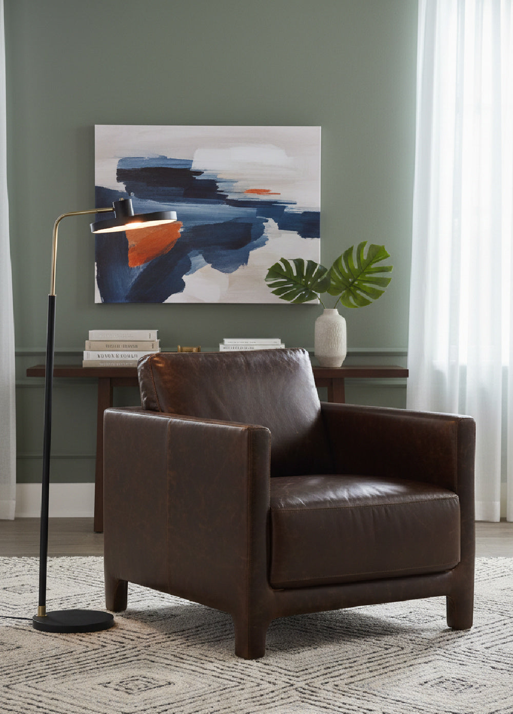 Modern European furniture - Bovine Leather Lounge Chair - www.oroa.com