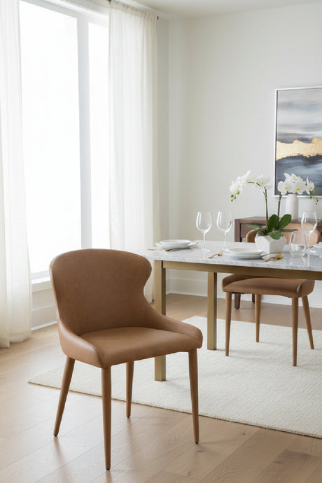 Modern European furniture - Leather Look Modern Dining Chairs (2) - www.oroa.com