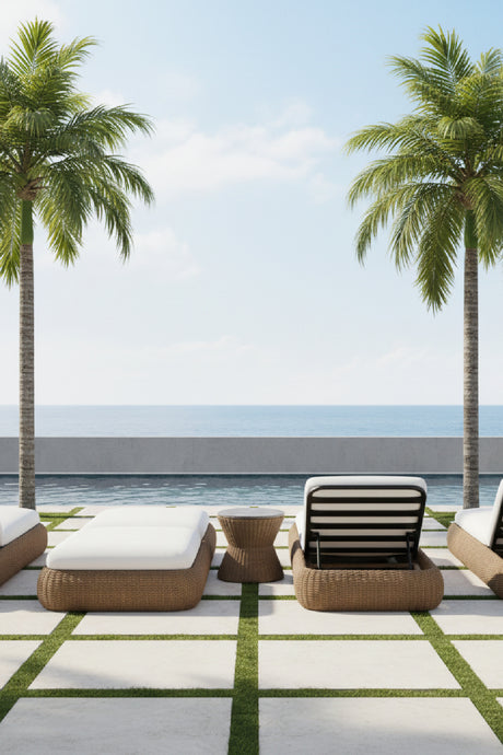 Modern European furniture - Wicker Weave Indoor/Outdoor Lounger - www.oroa.com