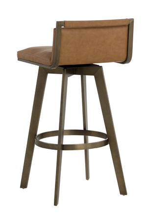 Modern European furniture - Leather-Look Swivel Bar Stool - www.oroa.com