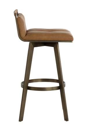 Modern European furniture - Leather-Look Swivel Bar Stool - www.oroa.com