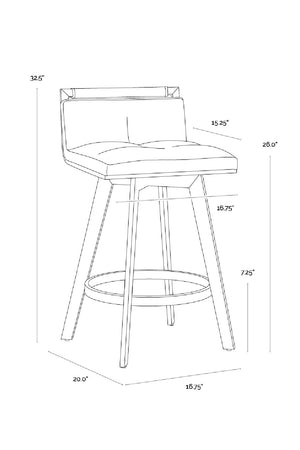 Modern European furniture - Swivel Counter Stool with Metal Frame - www.oroa.com