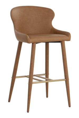Modern European furniture - Leather Look Shell Bar Stool - www.oroa.com
