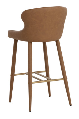 Modern European furniture - Leather Look Shell Bar Stool - www.oroa.com