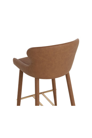 Modern European furniture - Leather Look Shell Bar Stool - www.oroa.com