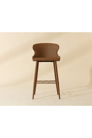 Modern European furniture - Leather Look Shell Bar Stool - www.oroa.com