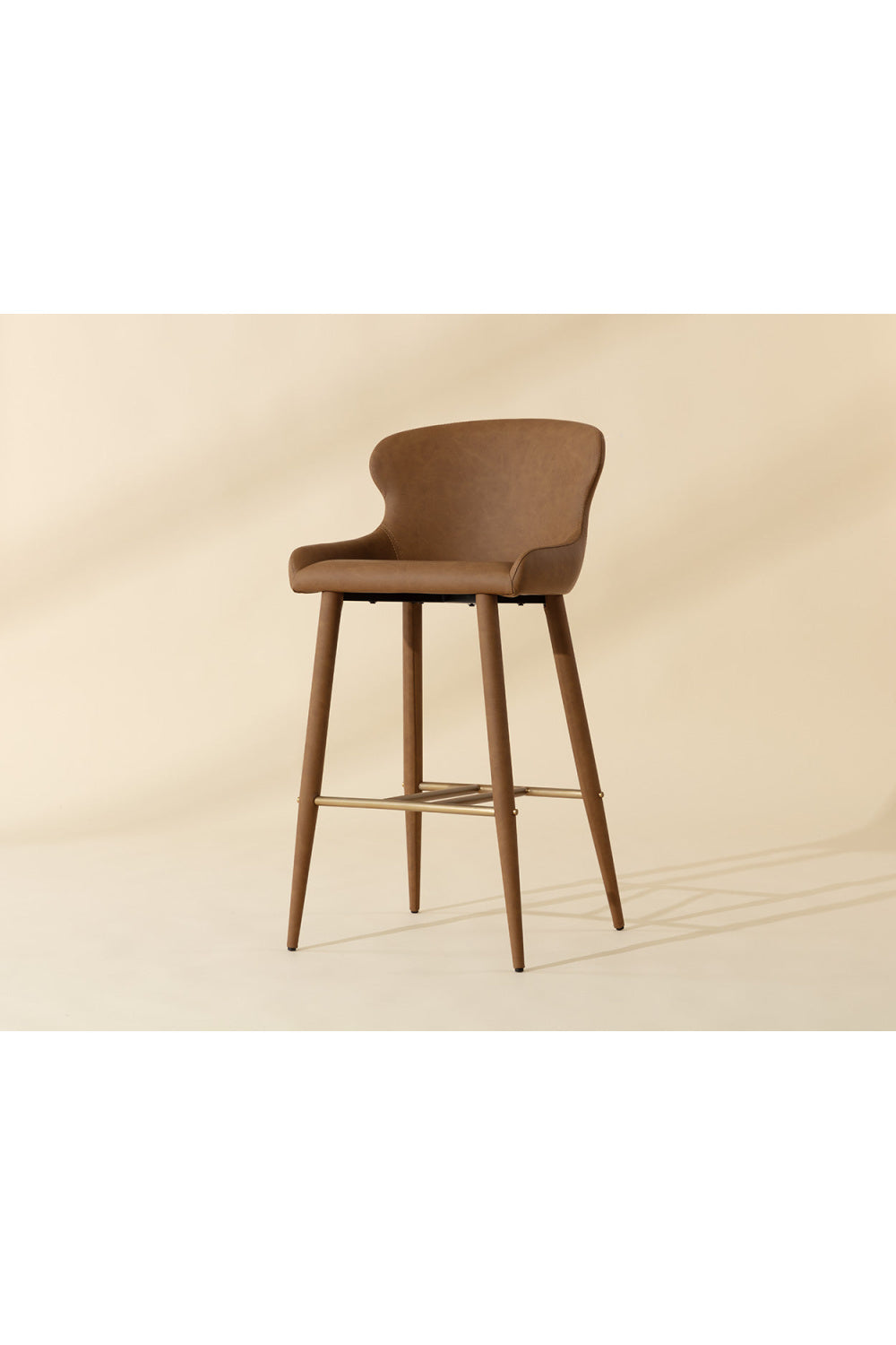 Modern European furniture - Leather Look Shell Bar Stool - www.oroa.com