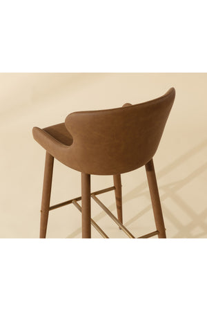 Modern European furniture - Leather Look Shell Bar Stool - www.oroa.com