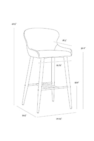 Modern European furniture - Leather Look Shell Bar Stool - www.oroa.com