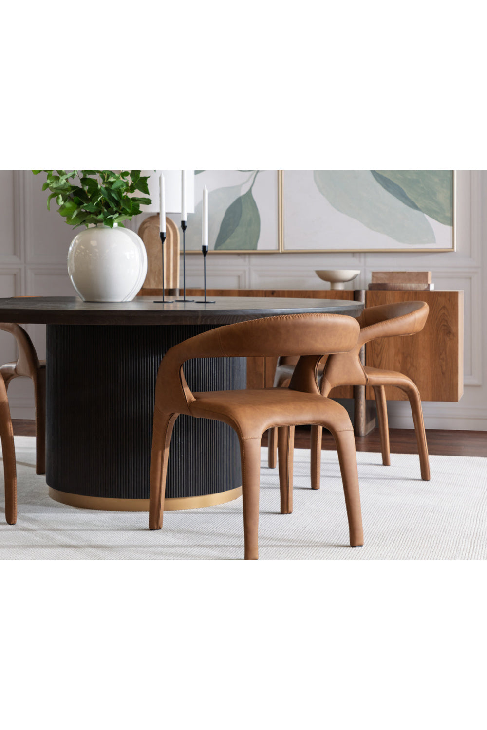 Modern European furniture - Open-Back Leather Look Dining Chair - www.oroa.com