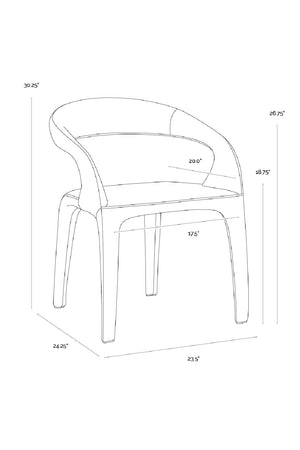 Modern European furniture - Open-Back Leather Look Dining Chair - www.oroa.com