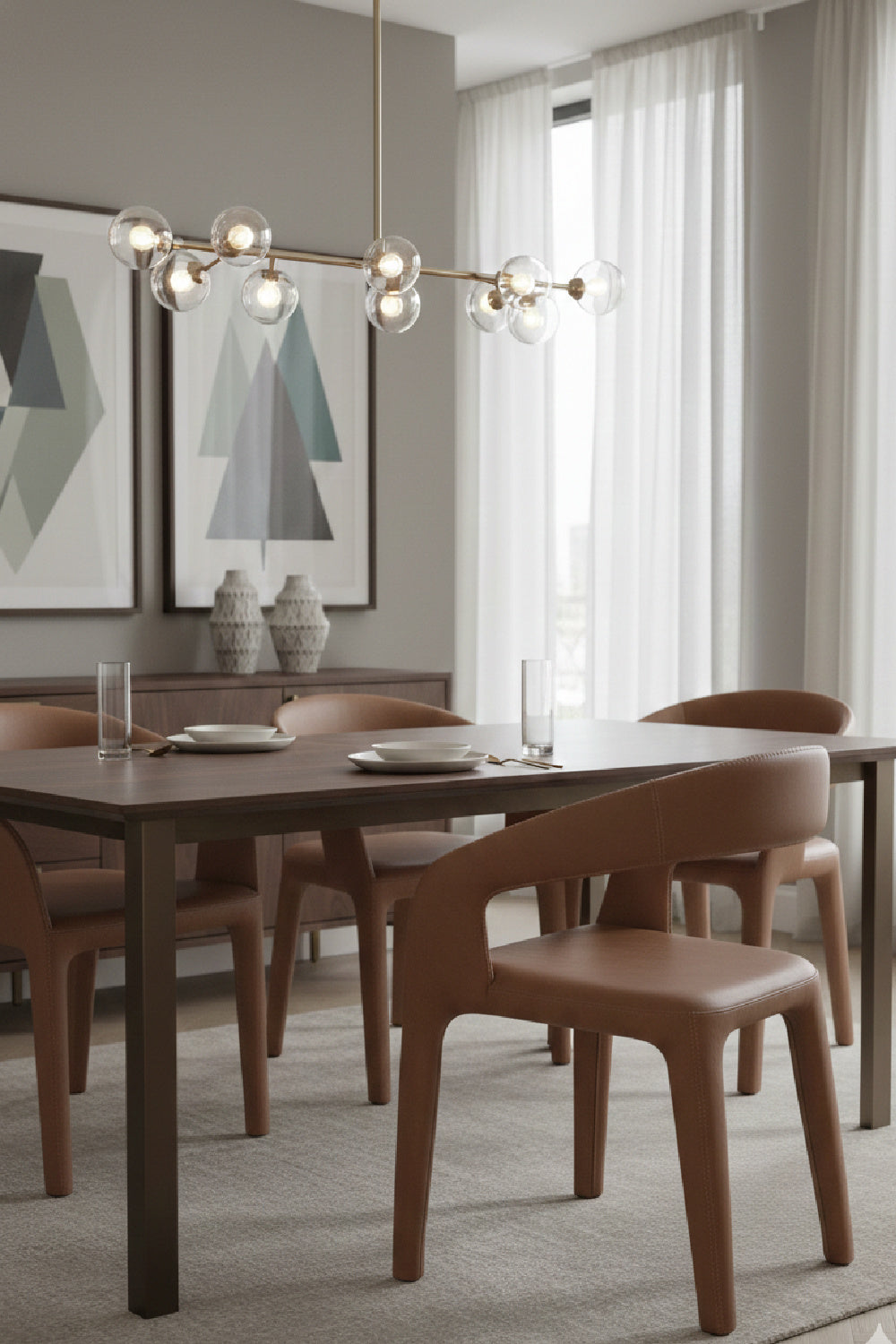 Modern European furniture - Open-Back Leather Look Dining Chair - www.oroa.com