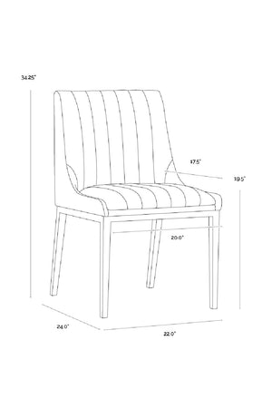   Modern European furniture - Vertical Stitched Dining Chairs (2) - www.oroa.com | Oroa.com