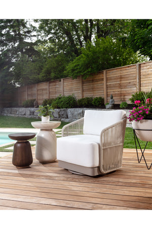   Modern European furniture - Travertine Look Indoor/Outdoor End Table - www.oroa.com | Oroa.com